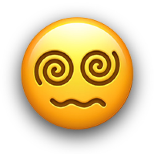 Face emoji with confused eyes.