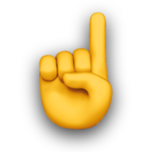 Hand pointing upwards.