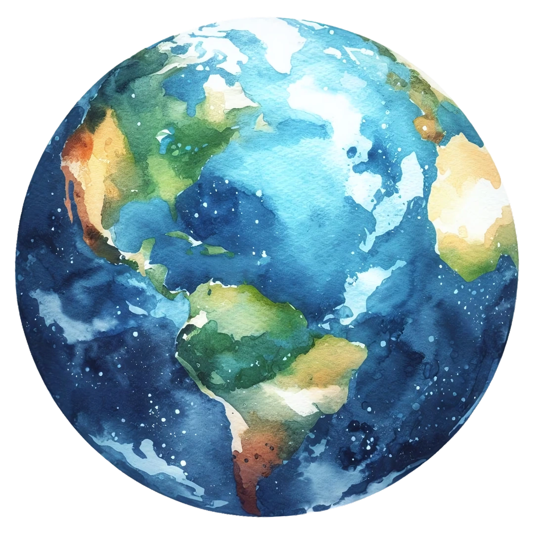 3D graphic of the earth.