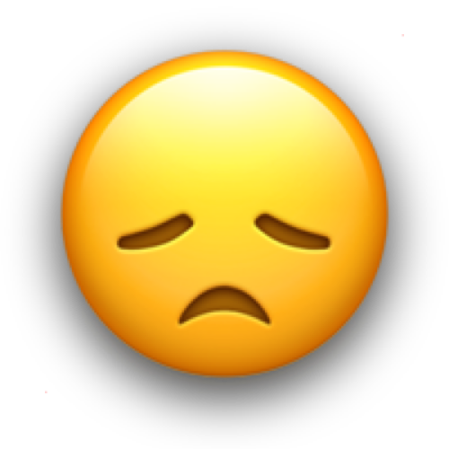 Sad face emoji.