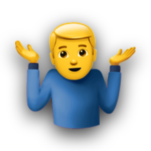 Confused person with hands in the air emoji.